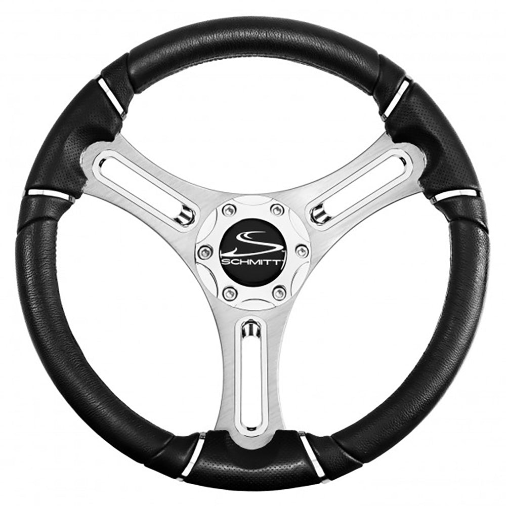 Schmitt Marine Torcello 14" Wheel - 04 Series - Polyurethane Wheel w/Chrome Trim  Cap - Brushed Spokes - 3/4" Tapered Shaft [PU043144-12R]