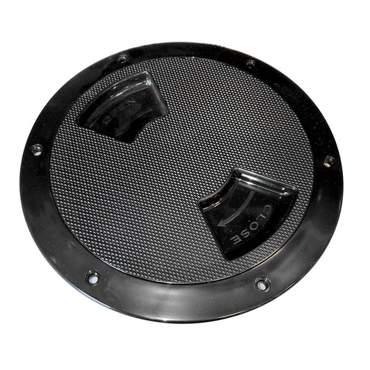 Sea-Dog Textured Quarter Turn Deck Plate - Black - 6" [336167-1]